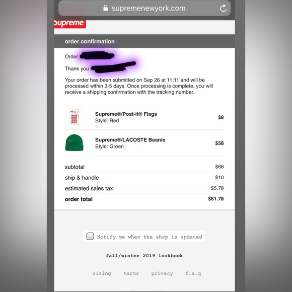 Authentic dead stock & Brand New with Tags: Supreme Green Lacoste Beanie, FW19 - Picture 5 of 6